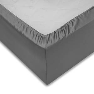 Drap-housse Satinado Coton - Satin - Anthracite - 180 x 220 cm