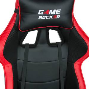 Gamingchair Game-Rocker G-10 Kunstleder & Netzstoff / Nylon - Schwarz / Rot