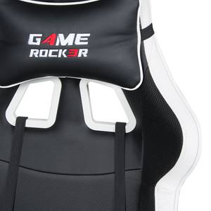 Sedia gaming Game-Rocker G-10 Similpelle e tessuto in rete / Nylon - Nero / Bianco