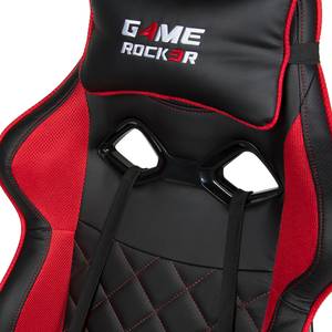 Gamestoel Game-Rocker G-20 kunstleer & netstof/nylon - Zwart/rood