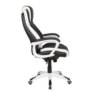 Chaise de bureau Justus Imitation cuir / Nylon - Noir / Blanc