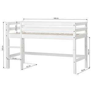 Lit mezzanine Unicorn I 70 x 160cm - Sans matelas - Avec échelle