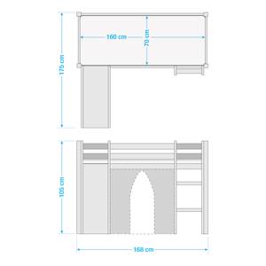 Lit mezzanine Winter Wonderland II 70 x 160cm - Sans matelas - Avec toboggan