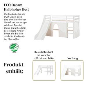 Halfhoog bed Winter Wonderland II 70 x 160cm - Zonder matras - Met glijbaan