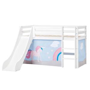 Halfhoog bed Unicorn II 70 x 160cm - Zonder matras - Met glijbaan