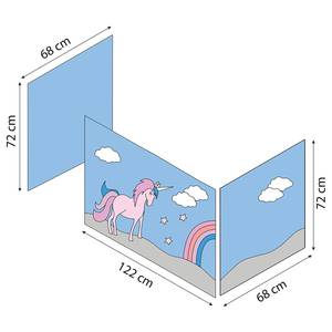 Lit mezzanine Unicorn II 70 x 160cm - Sans matelas - Avec toboggan