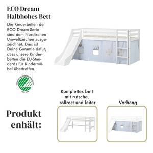 Lit mezzanine Fairytale Knight II 90 x 200cm - Sans matelas - Avec toboggan