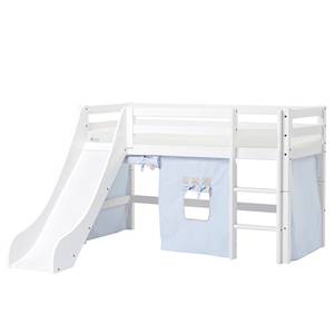 Lit mezzanine Fairytale Knight II 70 x 160cm - Matelas de mousse visco-élastique et mousse froide - Avec toboggan