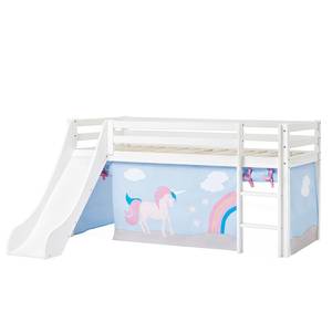 Halfhoog bed Unicorn I 90 x 200cm - Zonder matras - Met glijbaan