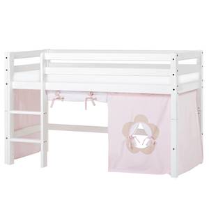 Halfhoog bed Fairytale Flower II 70 x 160cm - Schuimstofmatras - Met ladder