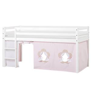 Lit mezzanine Fairytale Flower I 90 x 200cm - Matelas de mousse visco-élastique et mousse froide - Avec échelle