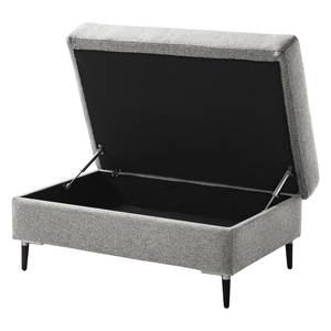 Repose-pieds COSO Classic+ Tissu - Tissu Inze: Gris clair - Largeur : 95 cm - Noir