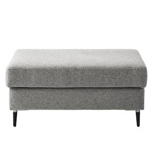 Gestoffeerde hocker COSO Classic+ geweven stof - Geweven stof Inze: Lichtgrijs - Breedte: 95 cm - Zwart