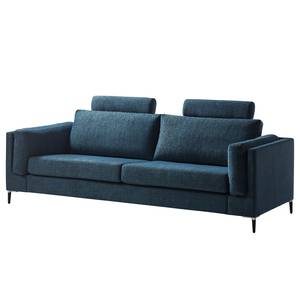 3-Sitzer Sofa COSO Classic+ Webstoff - Chenille Rufi: Blau - Schwarz