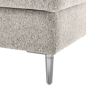 Polsterhocker COSO Classic+ Webstoff - Chenille Rufi: Beige - Breite: 64 cm - Chrom glänzend