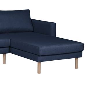 Ecksofa Thegra Flachgewebe - Marineblau - Longchair davorstehend rechts