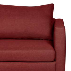 Ecksofa Theza Flachgewebe - Bordeaux - Longchair davorstehend rechts