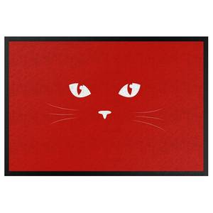 Paillasson Yeux de chat Tissu mélangé - Rouge - 85 x 60 cm