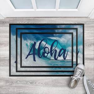 Deurmat Aloha textielmix - blauw - 70 x 50 cm