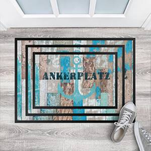 Deurmat Ankerplatz textielmix - blauw - 85 x 60 cm