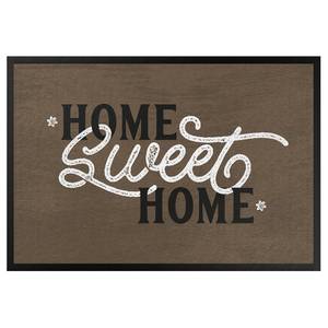 Deurmat Home Sweet Home Shabby textielmix - bruin - 70 x 50 cm