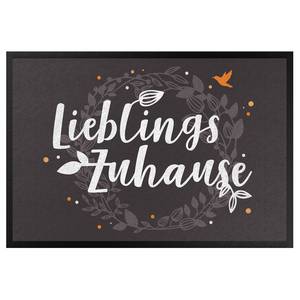 Paillasson Lieblingszuhause Tissu mélangé - Gris - 60 x 40 cm