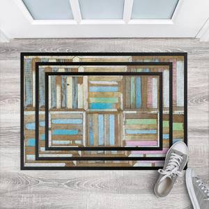 Deurmat Rustic Timber textielmix - meerdere kleuren - 60 x 40 cm