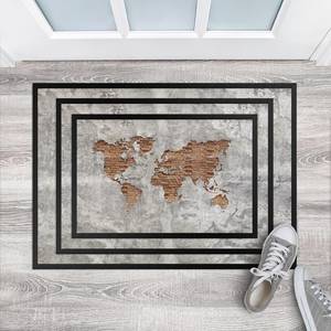 Fußmatte Shabby Beton Backstein Mischgewebe - Mehrfarbig - 60 x 40 cm