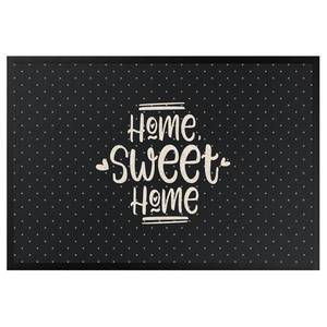Paillasson Home Sweet Home Polkadots Tissu mélangé - Gris foncé - 60 x 40 cm