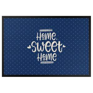 Deurmat Home Sweet Home Polkadots textielmix - Blauw - 60 x 40 cm