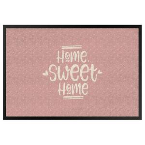 Fußmatte Home Sweet Home Polkadots Mischgewebe - Rosa - 70 x 50 cm