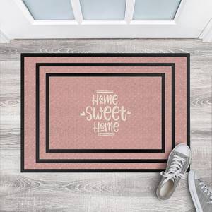 Fußmatte Home Sweet Home Polkadots Mischgewebe - Rosa - 70 x 50 cm