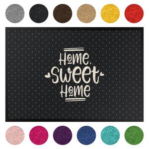 Deurmat Home Sweet Home Polkadots textielmix - Donkergrijs - 85 x 60 cm