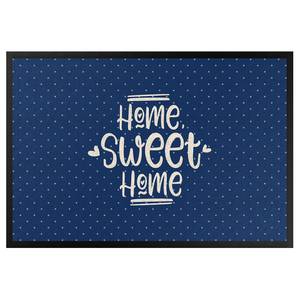 Paillasson Home Sweet Home Polkadots Tissu mélangé - Bleu - 85 x 60 cm