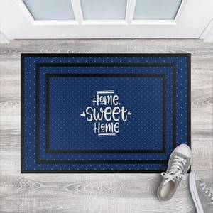 Deurmat Home Sweet Home Polkadots textielmix - Blauw - 85 x 60 cm