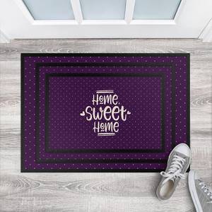Fußmatte Home Sweet Home Polkadots Mischgewebe - Violett - 85 x 60 cm