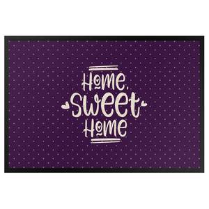 Paillasson Home Sweet Home Polkadots Tissu mélangé - Mauve - 60 x 40 cm