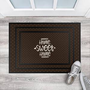 Deurmat Home Sweet Home Polkadots textielmix - Donkerbruin - 70 x 50 cm