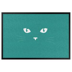 Paillasson Yeux de chat Tissu mélangé - Turquoise - 70 x 50 cm