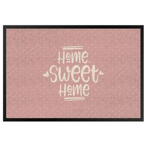 Fußmatte Home Sweet Home Polkadots Mischgewebe - Rosa - 85 x 60 cm