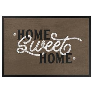 Deurmat Home Sweet Home Shabby textielmix - bruin - 85 x 60 cm