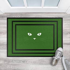 Paillasson Yeux de chat Tissu mélangé - Vert - 60 x 40 cm