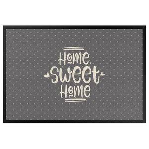 Paillasson Home Sweet Home Polkadots Tissu mélangé - Gris lumineux - 70 x 50 cm