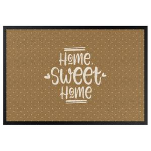 Fußmatte Home Sweet Home Polkadots Mischgewebe - Hellbraun - 85 x 60 cm