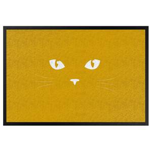 Paillasson Yeux de chat Tissu mélangé - Jaune - 85 x 60 cm