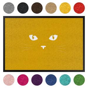 Paillasson Yeux de chat Tissu mélangé - Jaune - 85 x 60 cm