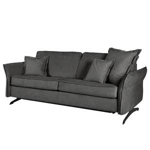 Schlafsofa Kallaste mit Matratze Flachgewebe - Grau - Breite: 212 cm