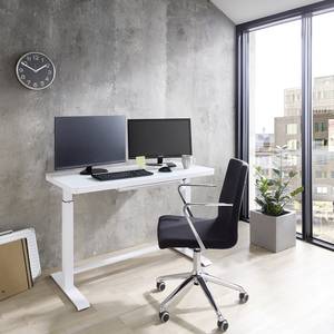 Bureau Levu (ajustable en hauteur) - Verre / Acier - Blanc