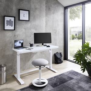 Schreibtisch Levu (höhenverstellbar) - Glas / Stahl - Weiß