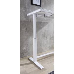 Bureau Levu (ajustable en hauteur) - Verre / Acier - Blanc